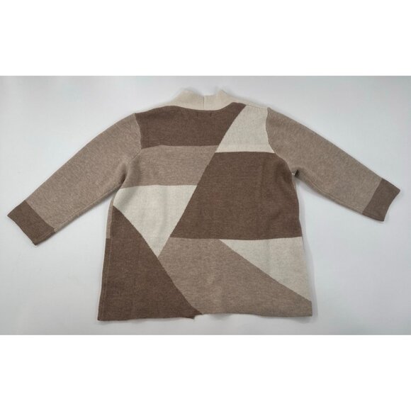 Alfred Dunner Cardigan Sweater Womens 2X Soft Tan Open Front Pockets Boho Chic - Picture 3 of 9